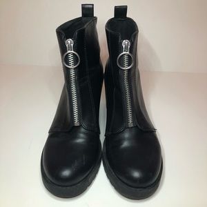 platform zip up boots